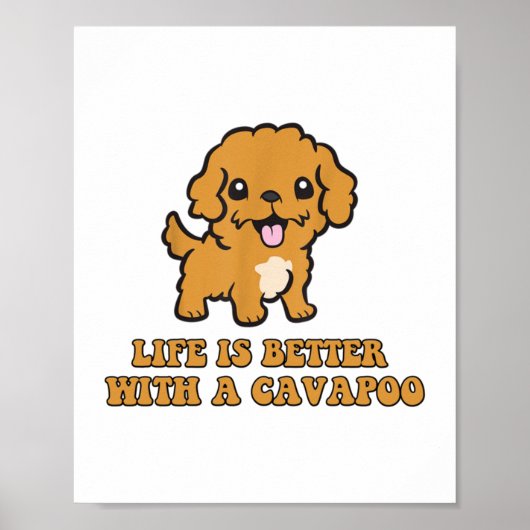 Lifeis Better With A Cavapoo -おもしろい犬恋人 ポスター (正面)
