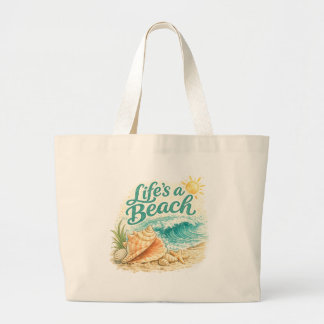 Life's A Beach ラージトートバッグ