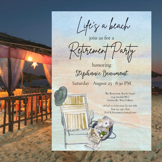 Life's a Beach Chair Retirement Party  招待状