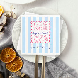 Life's a Beach Summer Blue Birthday Party  スタンダードカクテルナプキン