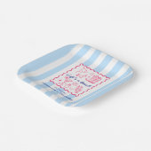 Life's a Beach Summer Blue Stripes Birthday Party ペーパープレート (傾斜あり)