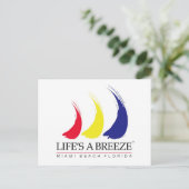 Life's a Breeze_Miamiビーチはがき ポストカード (スタンド正面)