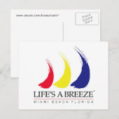 Life's a Breeze_Miamiビーチはがき ポストカード (正面/裏面)