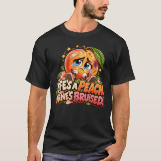 Life's a Peach 私のは傷だらけ 楽しいピーチ Tシャツ
