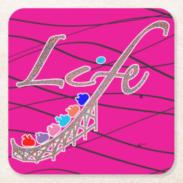 Life's a Roller Coaster-Coaster スクエアペーパーコースター