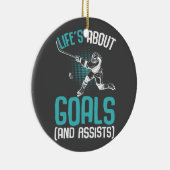 Life's Aboutゴールホッケープレイヤーアイスホッケーユース セラミックオーナメント (右)