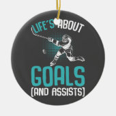 Life's Aboutゴールホッケープレイヤーアイスホッケーユース セラミックオーナメント (正面)