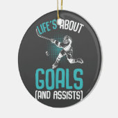 Life's Aboutゴールホッケープレイヤーアイスホッケーユース セラミックオーナメント (左)
