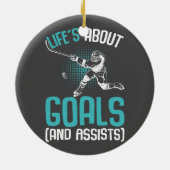 Life's Aboutゴールホッケープレイヤーアイスホッケーユース セラミックオーナメント (裏面)