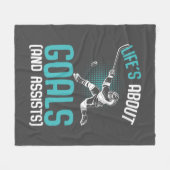 Life's Aboutゴールホッケープレイヤーアイスホッケーユース フリースブランケット (正面(横))