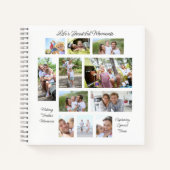 Lifes Beautiful Moments 11フォトコラージホワイト ノートブック (正面)