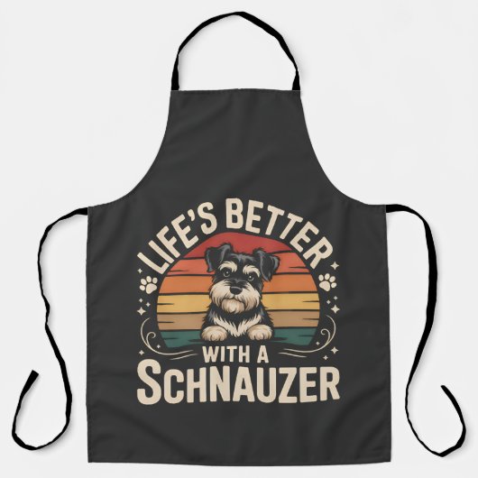Life's Better With A Schnauzer エプロン (正面)