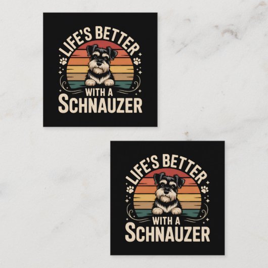 Life's Better With A Schnauzer エンクロージャーカード (正面/裏面)