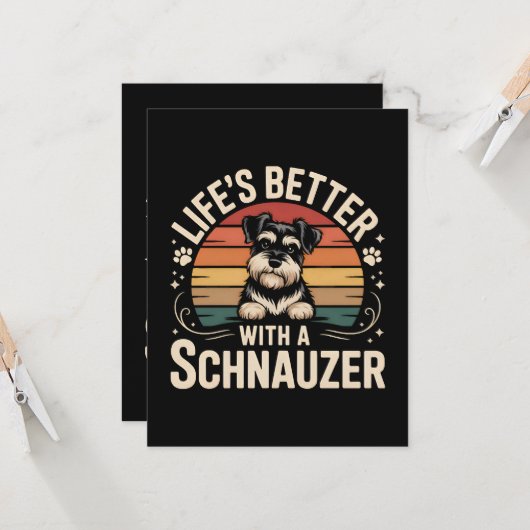 Life's Better With A Schnauzer カード (正面/裏面インサイチュ)