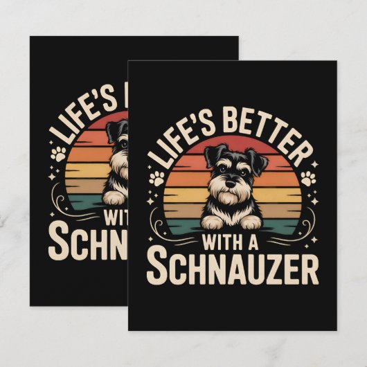 Life's Better With A Schnauzer カード (正面/裏面)