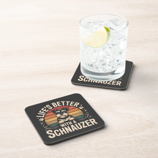 Life's Better With A Schnauzer コースター (右側)