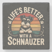 Life's Better With A Schnauzer ストーンコースター (正面)