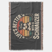 Life's Better With A Schnauzer スローブランケット (正面縦)