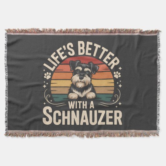 Life's Better With A Schnauzer スローブランケット (正面)
