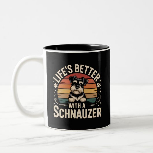 Life's Better With A Schnauzer ツートーンマグカップ (左)