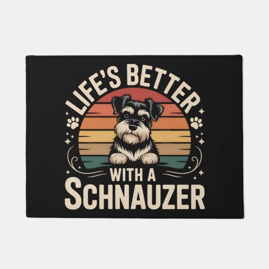 Life's Better With A Schnauzer ドアマット (正面)