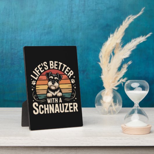 Life's Better With A Schnauzer フォトプラーク (側面)