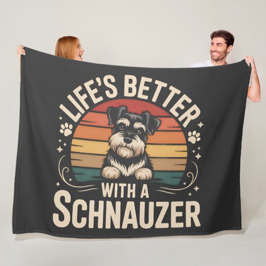 Life's Better With A Schnauzer フリースブランケット (インサイチュ)