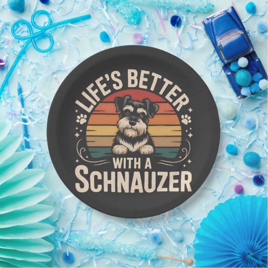 Life's Better With A Schnauzer ペーパープレート (パーティー)