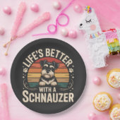 Life's Better With A Schnauzer ペーパープレート (パーティー)