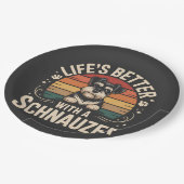 Life's Better With A Schnauzer ペーパープレート (アングル)