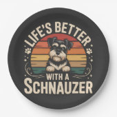 Life's Better With A Schnauzer ペーパープレート (正面)