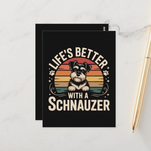 Life's Better With A Schnauzer ポストカード (正面/裏面インサイチュ)