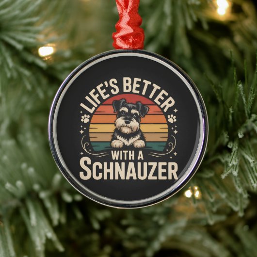 Life's Better With A Schnauzer メタルオーナメント (ツリー)