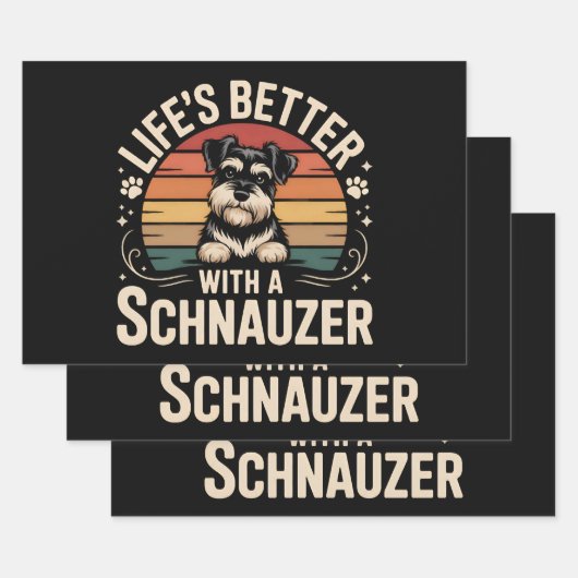 Life's Better With A Schnauzer ラッピングペーパーシート (セット)