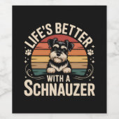 Life's Better With A Schnauzer ワインラベル (シングルラベル)