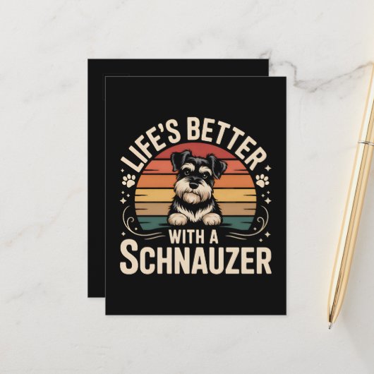 Life's Better With A Schnauzer 案内ポストカード (正面/裏面インサイチュ)