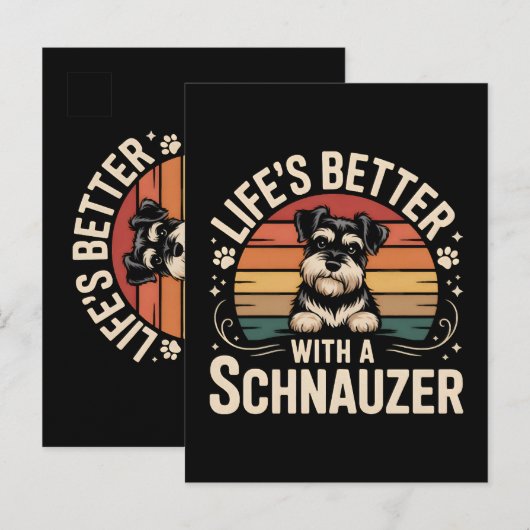 Life's Better With A Schnauzer 案内ポストカード (正面/裏面)