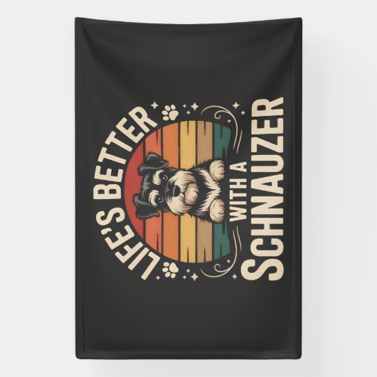 Life's Better With A Schnauzer 横断幕 (縦)