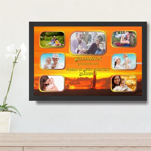 Life's Greatest Blessings Collage Sunset 1300 Art ポスター