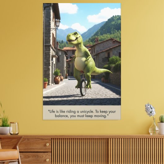 'Life's like riding a bicycle' motivational canvas キャンバスプリント (インサイチュ (リビング))