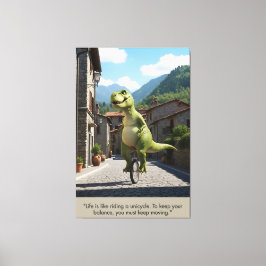 'Life's Like Riding a Bicycle' Motivational Quote キャンバスプリント