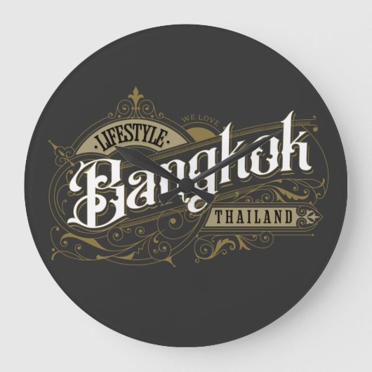 Lifestyle Bangkok thailand ラージ壁時計 (正面)