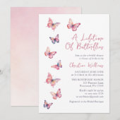 Lifetime of Butterflies Bridal Shower 招待状 (正面/裏面)