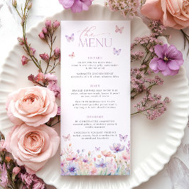 Lifetime of Butterflies Pastel Bridal Shower Menu メニュー