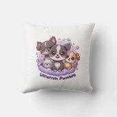 Lifetith Pawers ピロー – かわいいイラストの子犬スロー  (裏面)