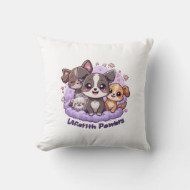 Lifetith Pawers ピロー – かわいいイラストの子犬スロー