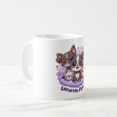 Lifetith Pawers Mug – かわいい漫画の子犬コーヒーカップ コーヒーマグカップ (正面左)