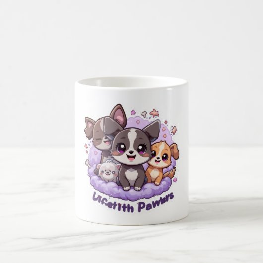 Lifetith Pawers Mug – かわいい漫画の子犬コーヒーカップ コーヒーマグカップ (中央)