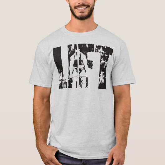LIFT – アイコニックスタイルボディビルデッドリフトシャツ Tシャツ (正面)