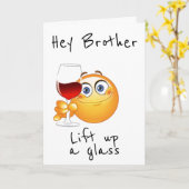 LIFT A GLASS FOR YOUR BIRTHDAY "BROTHER" カード (黄色い花)